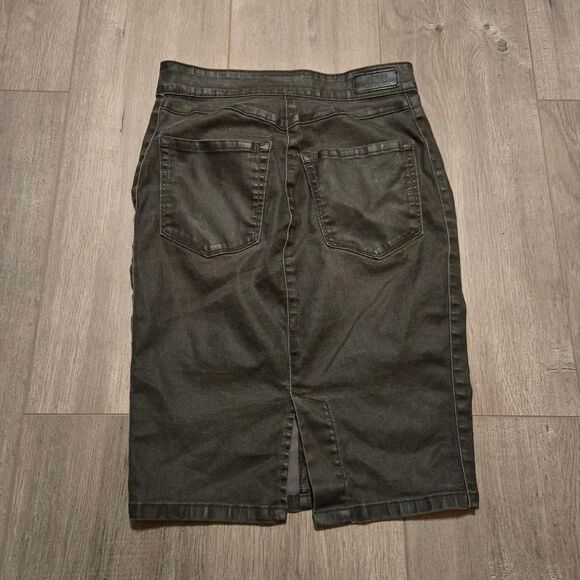 Women's Y2K Guess Black Zipper Bodycon Tight Midi Skirt - Picture 5 of 7